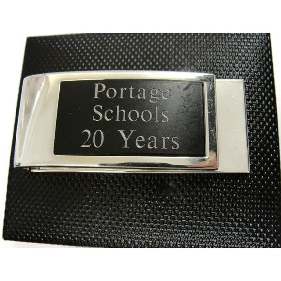 Vintage Portage Schools Wisconsin 20 Years Money Clip Men Wallet ID - Picture 9 of 11